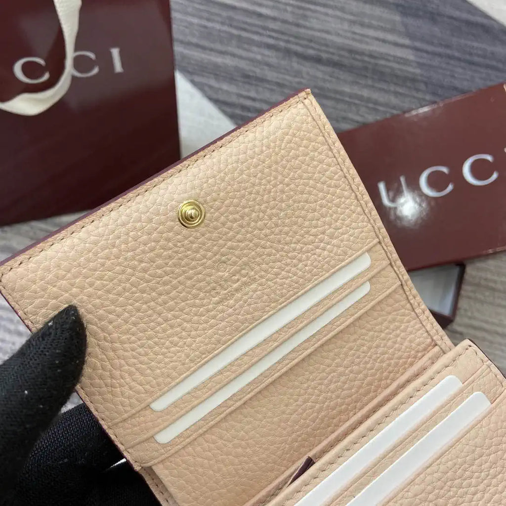 Gucci 456126  Bi-color GG Marmont small wallet Wind Red