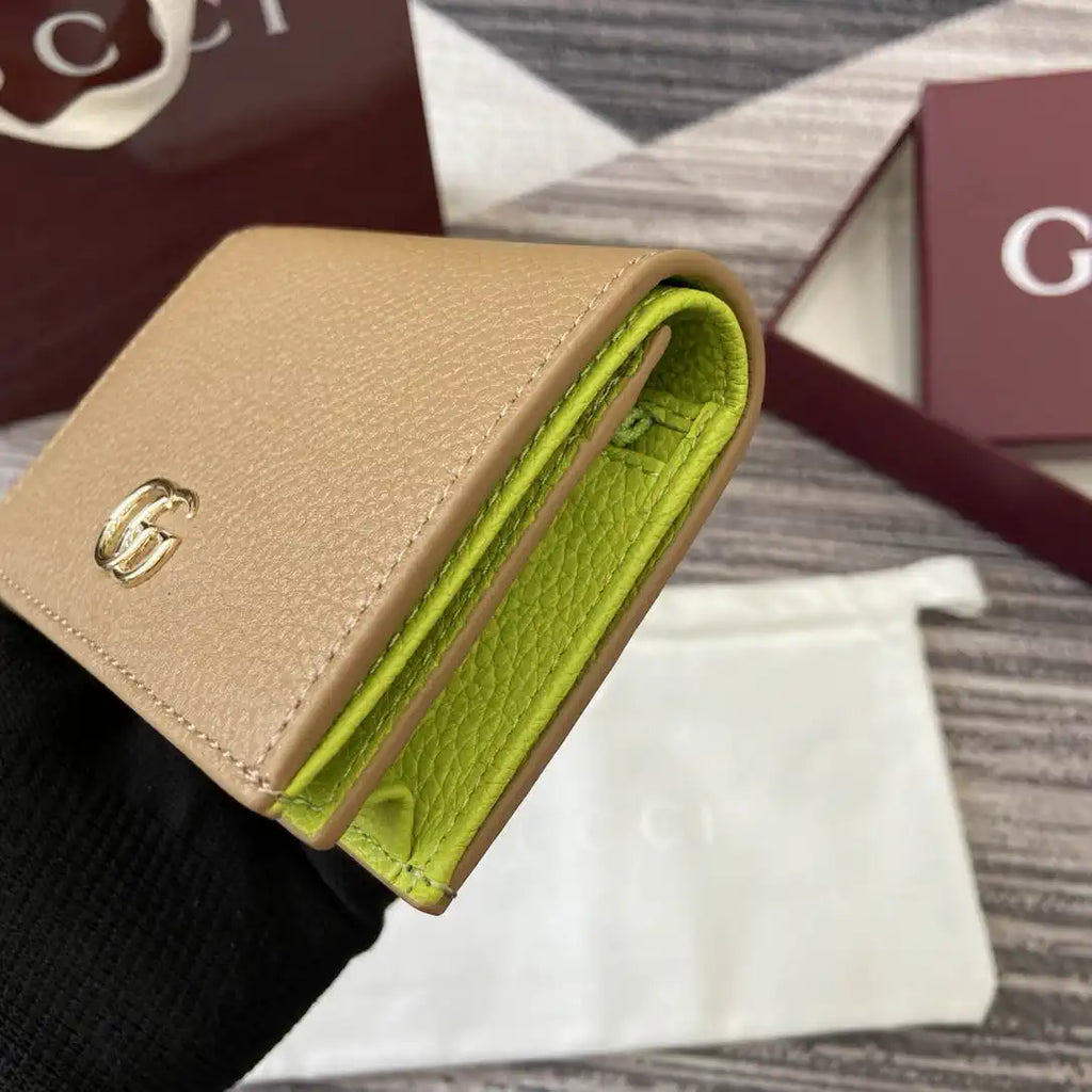 Gucci 456126  Bi-color GG Marmont small wallet Apricot