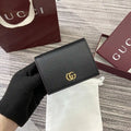 Gucci 456126  Bi-color GG Marmont small wallet Black