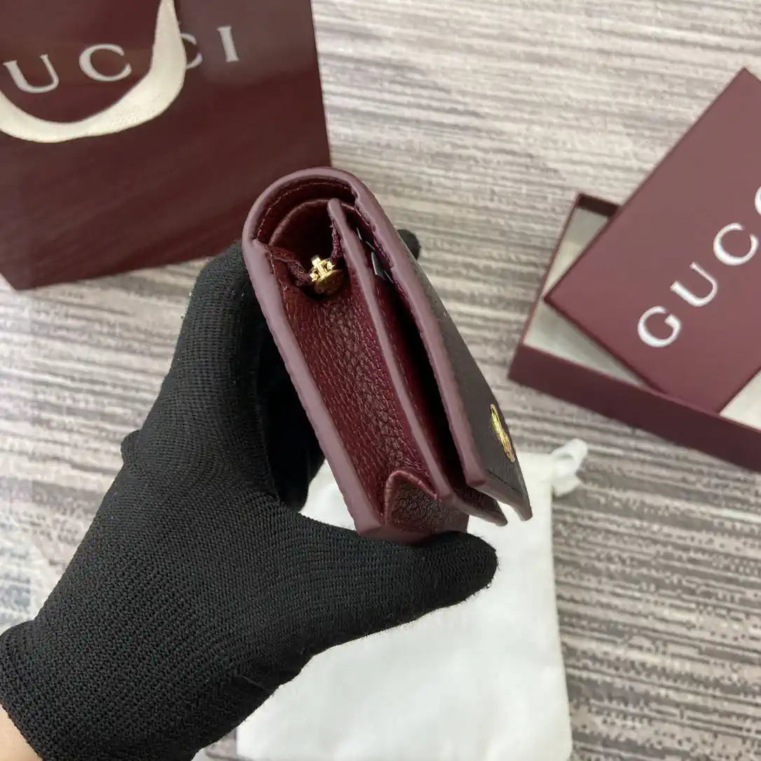 Gucci 456126  Bi-color GG Marmont small wallet Black