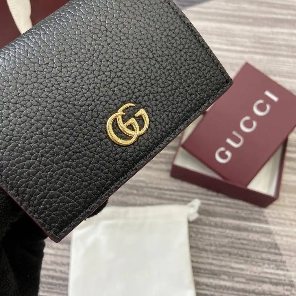 Gucci 456126  Bi-color GG Marmont small wallet Black