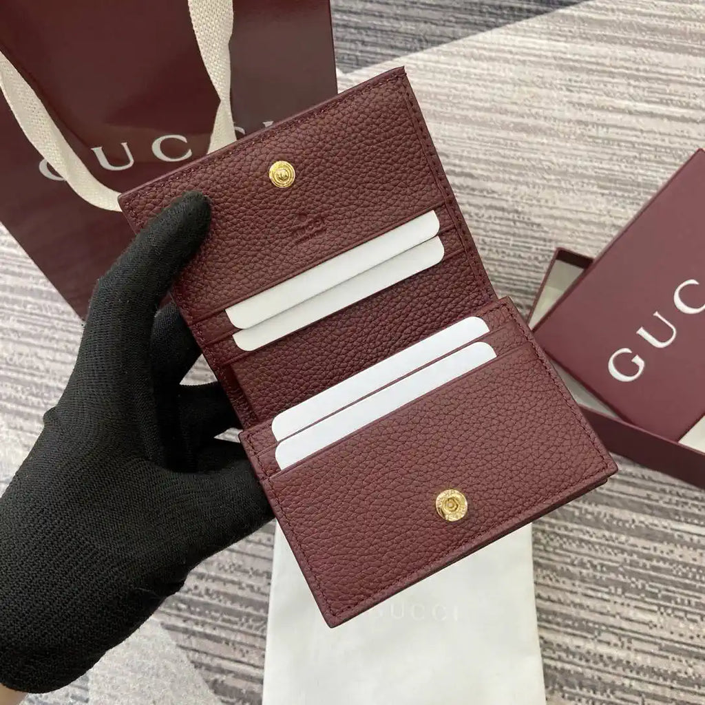 Gucci 456126  Bi-color GG Marmont small wallet Black