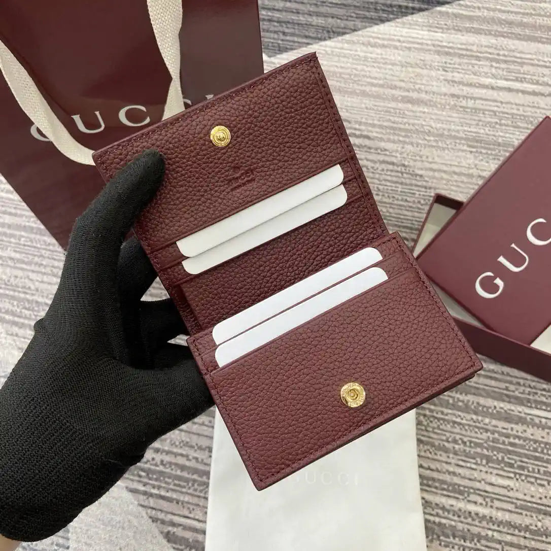 Gucci 456126  Bi-color GG Marmont small wallet Black