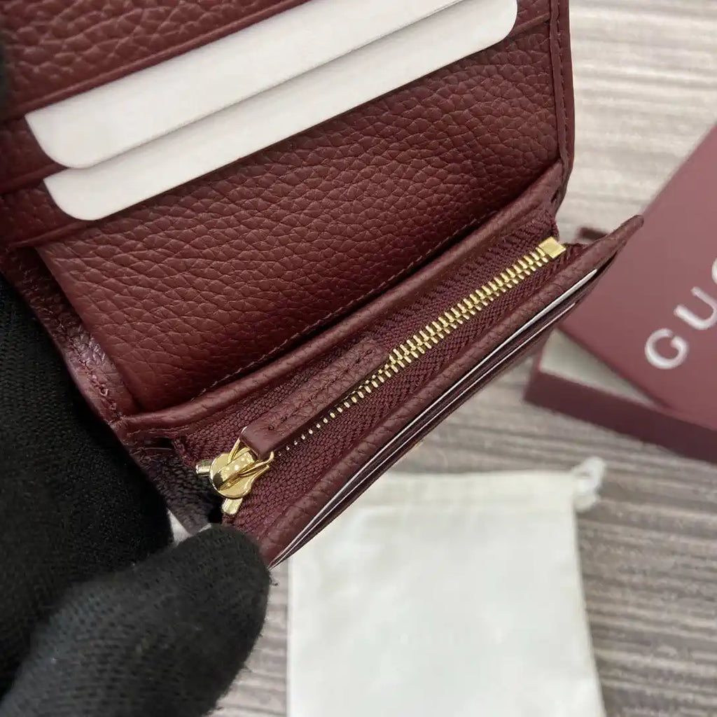 Gucci 456126  Bi-color GG Marmont small wallet Black