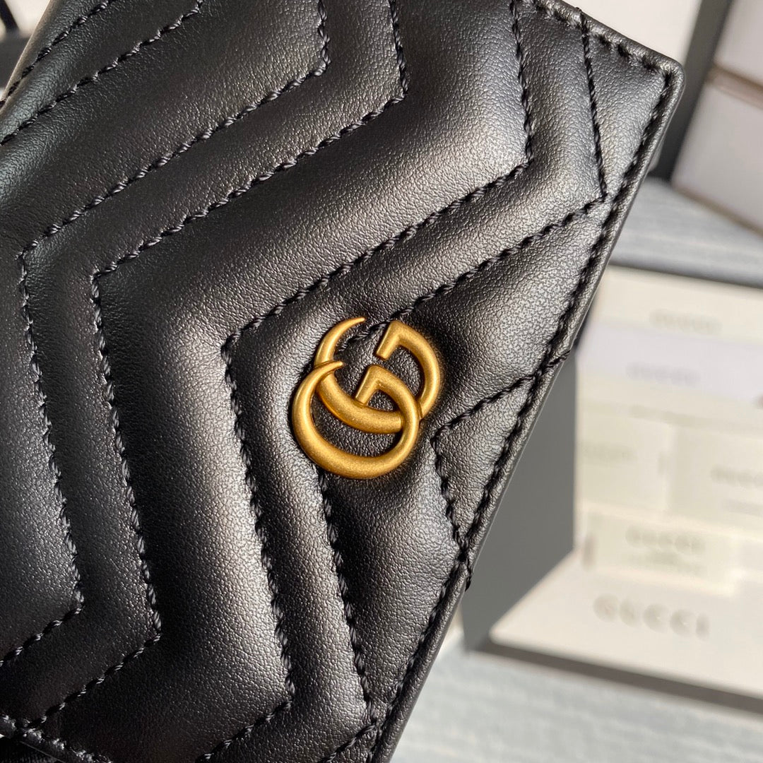 Gucci 466492 GG Marmont card case wallet in Black - Default Title - View 5