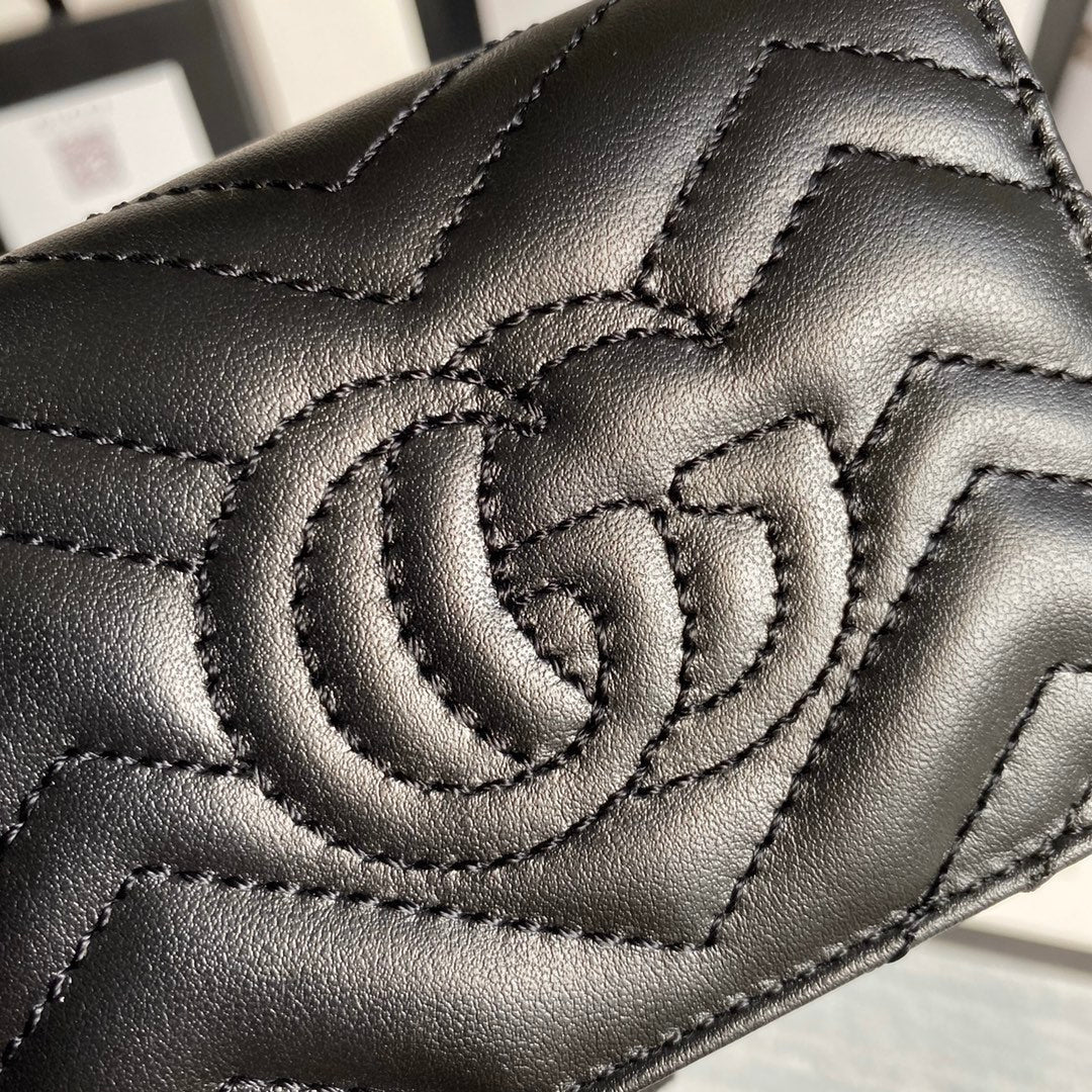 Gucci 466492 GG Marmont card case wallet in Black