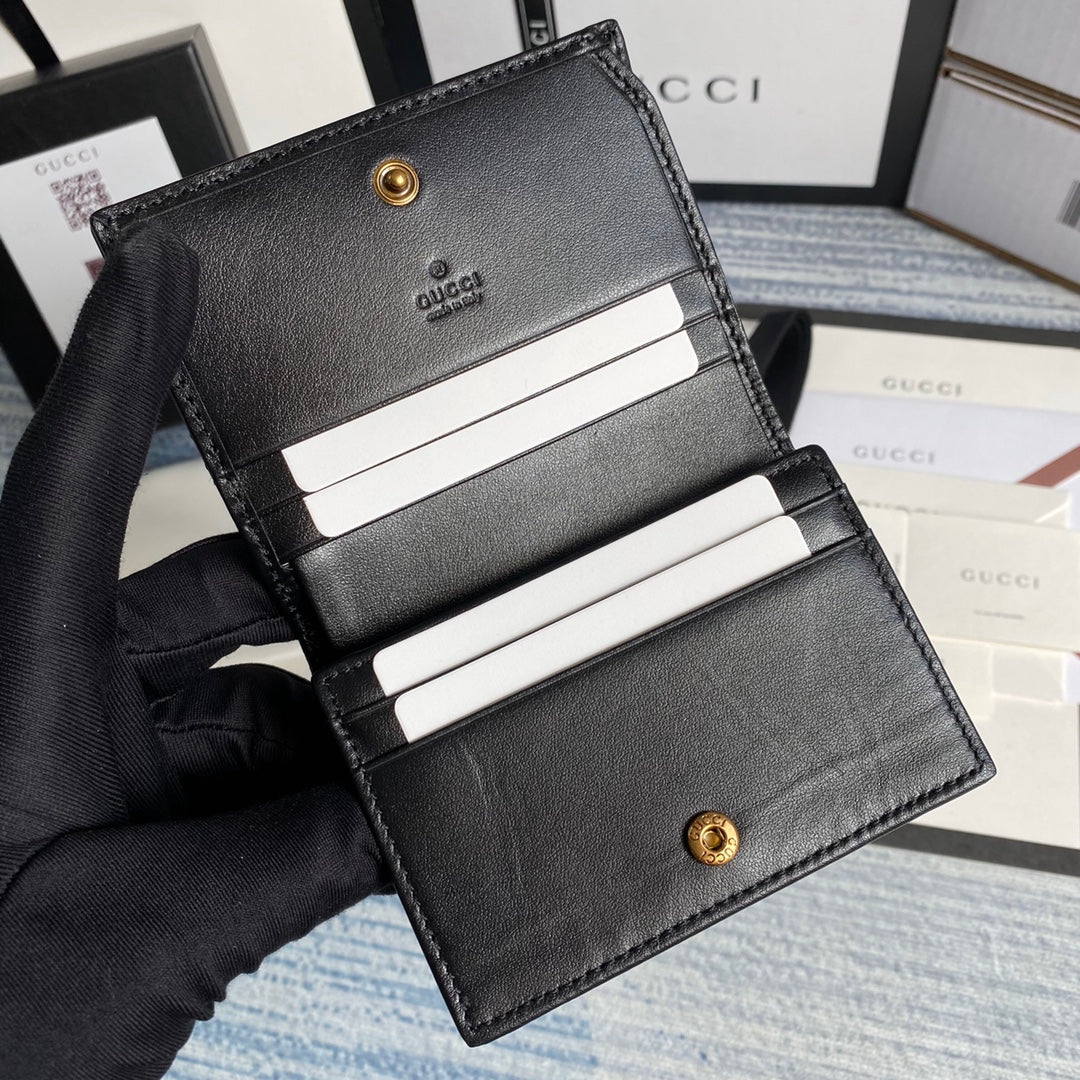 Gucci 466492 GG Marmont card case wallet in Black - Default Title - View 7