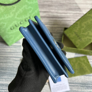 Gucci 466492 GG Marmont card case wallet in Blue - Default Title - View 4