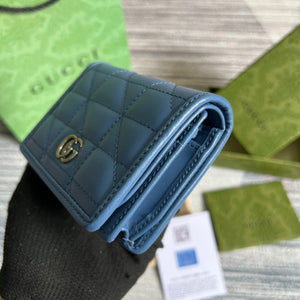 Gucci 466492 GG Marmont card case wallet in Blue - Default Title - View 5