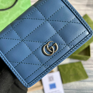 Gucci 466492 GG Marmont card case wallet in Blue - Default Title - View 6