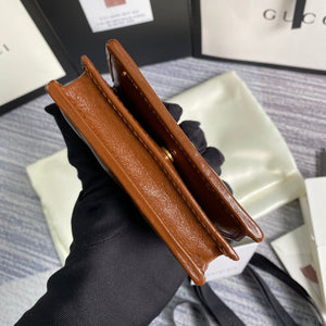 Gucci 466492 GG Marmont card case wallet in Brown - Default Title - View 4