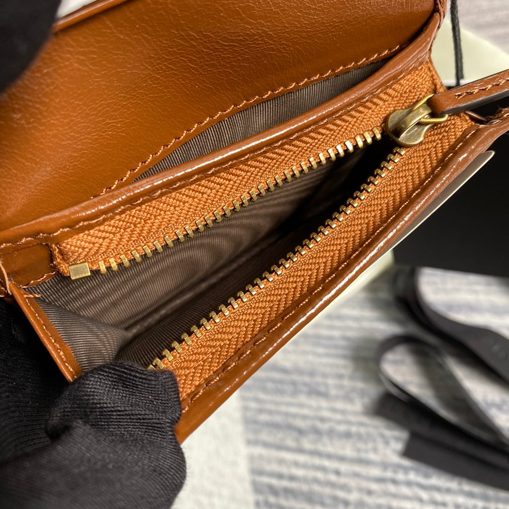 Gucci 466492 GG Marmont card case wallet in Brown