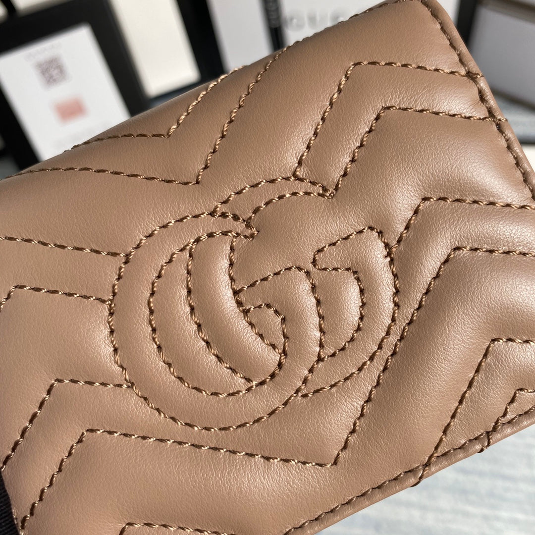 Gucci 466492 GG Marmont card case wallet in Light Pink - Default Title - View 6