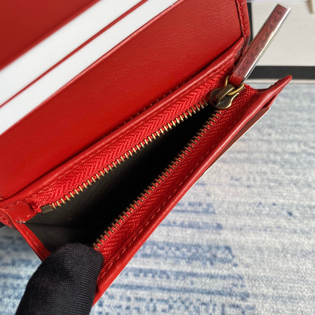 Gucci 466492 GG Marmont card case wallet in Red - Default Title - View 8