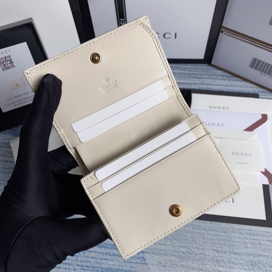 Gucci 466492 GG Marmont card case wallet in White - Default Title - View 6