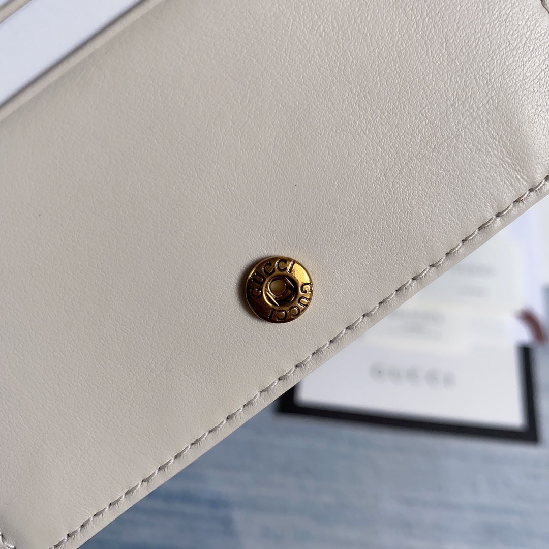 Gucci 466492 GG Marmont card case wallet in White - Default Title - View 7