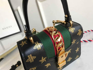 Gucci 470270 GG Sylvie Mini Shoulder Bag Black - luxibagsmall
