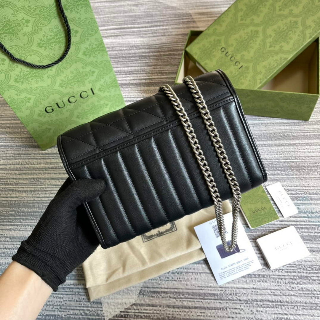 Gucci 474575 GG Marmont mini bag Black - Default Title - View 2