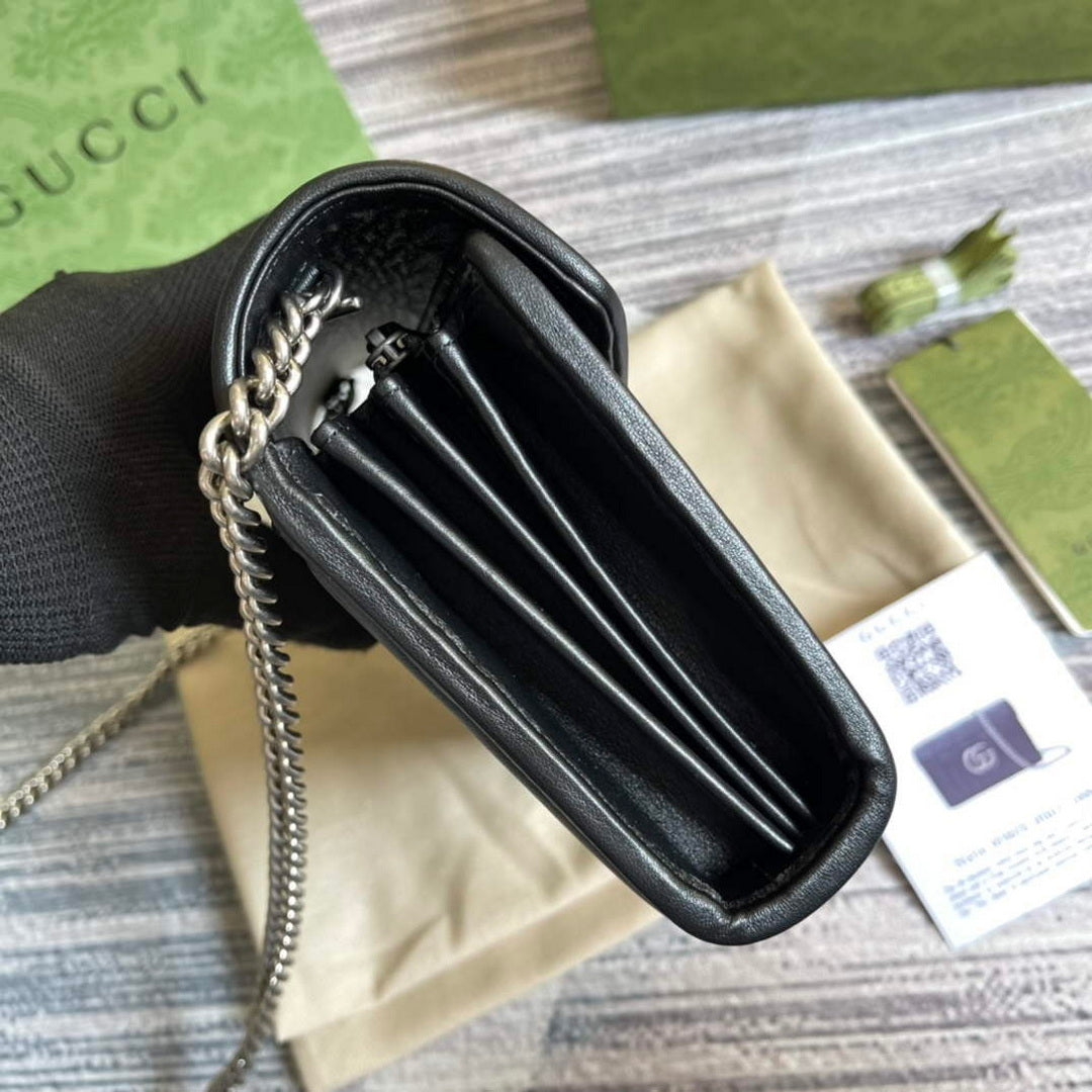 Gucci 474575 GG Marmont mini bag Black