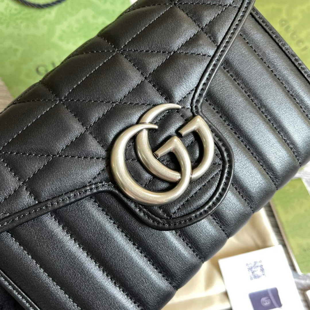 Gucci 474575 GG Marmont mini bag Black - Default Title - View 4