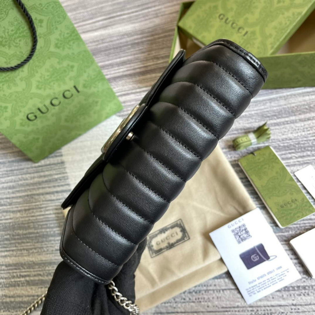 Gucci 474575 GG Marmont mini bag Black