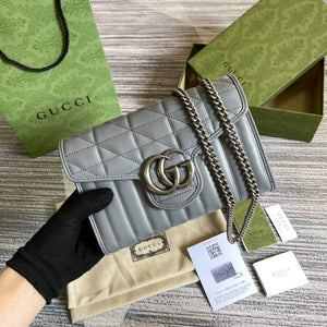 Gucci 474575 GG Marmont mini bag Grey - Default Title - View 1
