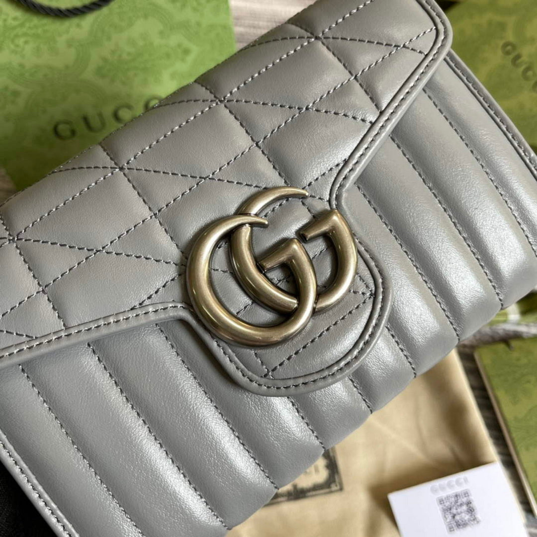 Gucci 474575 GG Marmont mini bag Grey - Default Title - View 4