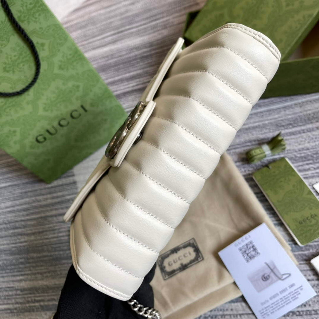 Gucci 474575 GG Marmont mini bag White - Default Title - View 4