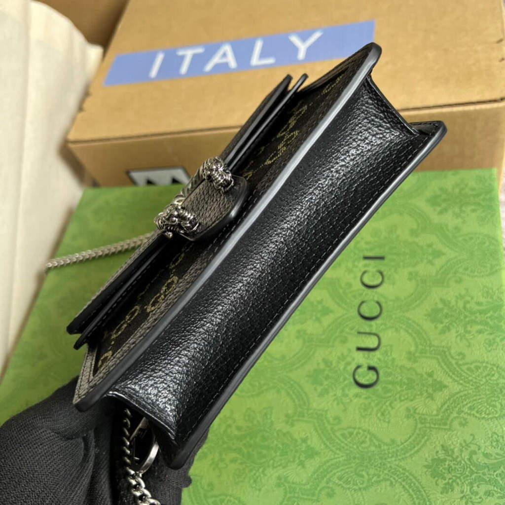 Gucci 476432 Dionysus GG Super Mini Bag Black