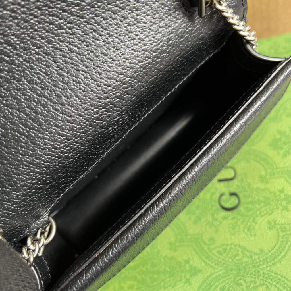 Gucci 476432 Dionysus GG Super Mini Bag Black