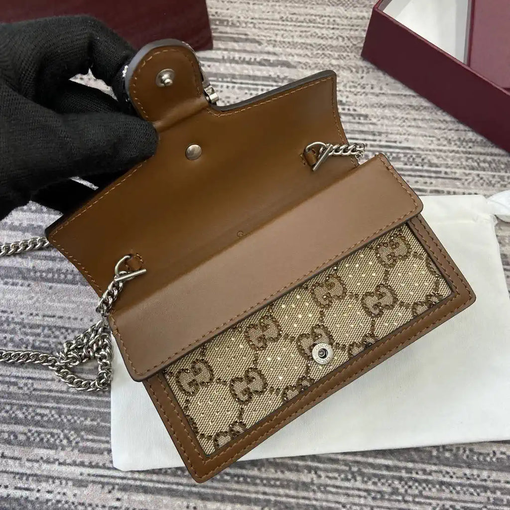 Gucci 476432 Dionysus mini bag Beige and dark brown