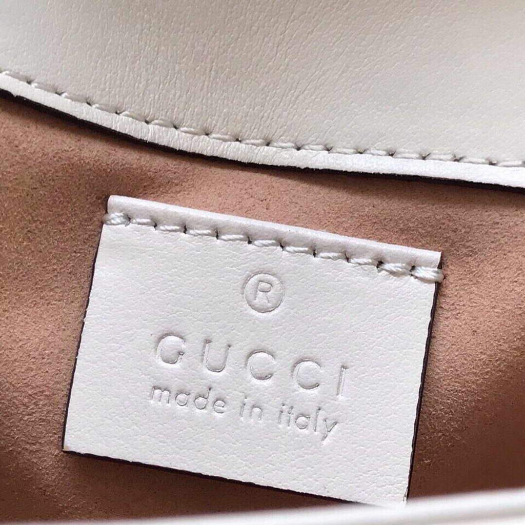 Gucci 476433 GG Marmont Matelass¨¦ Leather Super Mini Bag White - luxibagsmall