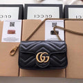 Gucci 476433 GG Marmont Matelass¨¦ Leather Super Mini Bag Black - luxibagsmall