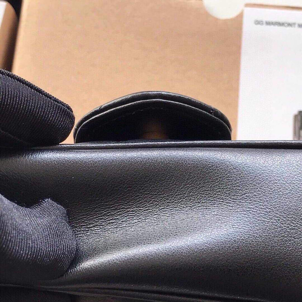 Gucci 476433 GG Marmont Matelass¨¦ Leather Super Mini Bag Black - luxibagsmall