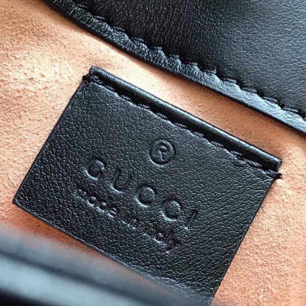 Gucci 476433 GG Marmont Matelass¨¦ Leather Super Mini Bag Black - luxibagsmall