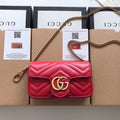 Gucci 476433 GG Marmont Matelass¨¦ Leather Super Mini Bag Red - luxibagsmall