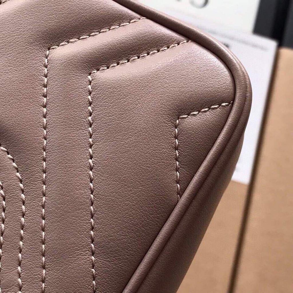 Gucci 476433 GG Marmont Matelass¨¦ Leather Super Mini Bag Light Pink - luxibagsmall