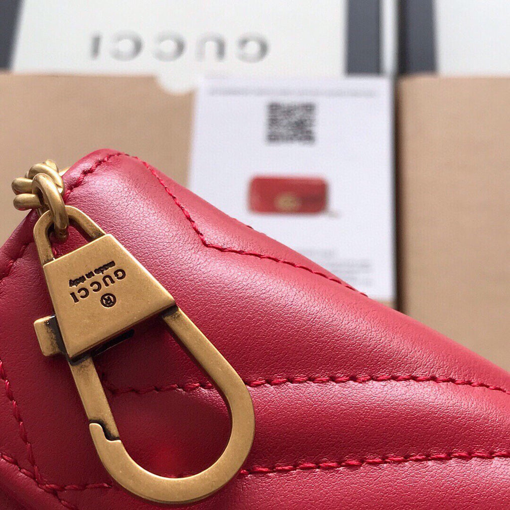 Gucci 476433 GG Marmont Matelass¨¦ Leather Super Mini Bag Red - luxibagsmall