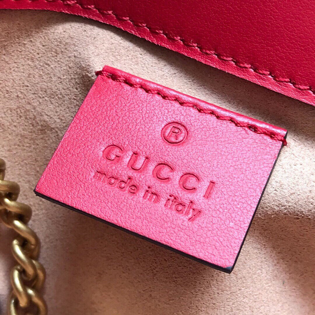 Gucci 476433 GG Marmont Matelass¨¦ Leather Super Mini Bag Red - luxibagsmall