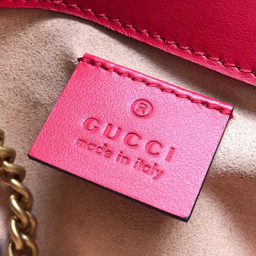 Gucci 476433 GG Marmont Matelass¨¦ Leather Super Mini Bag Red - luxibagsmall