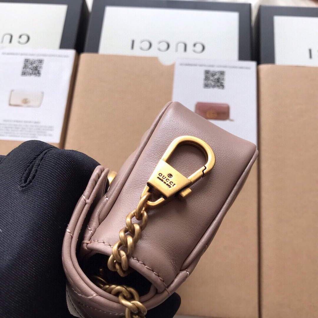 Gucci 476433 GG Marmont Matelass¨¦ Leather Super Mini Bag Light Pink - luxibagsmall
