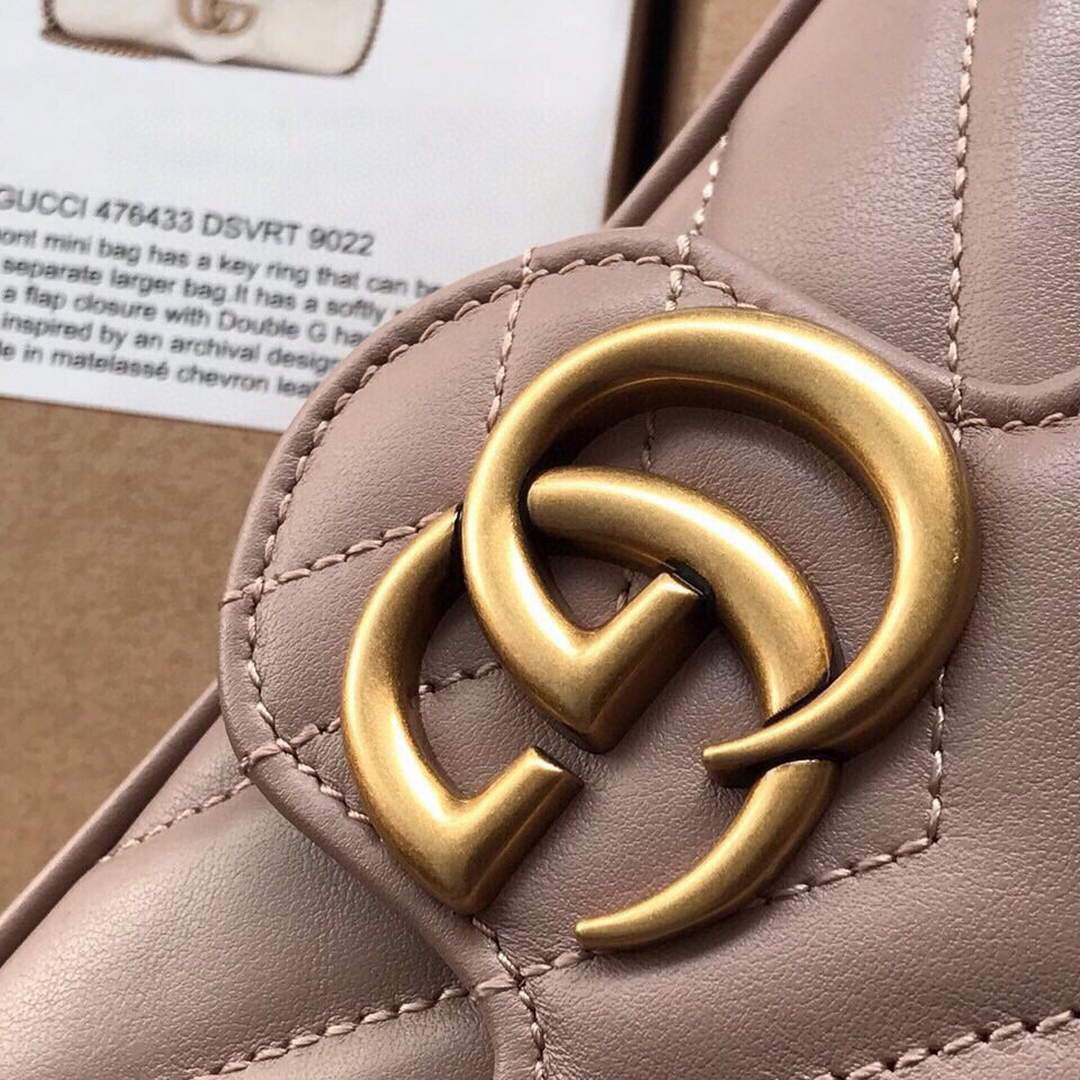Gucci 476433 GG Marmont Matelass¨¦ Leather Super Mini Bag Light Pink - luxibagsmall
