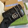 Gucci 476433 GG Marmont Super Mini Bag Black - Default Title - View 1