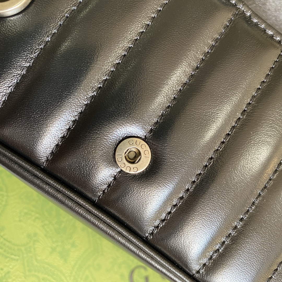 Gucci 476433 GG Marmont Super Mini Bag Black - Default Title - View 7