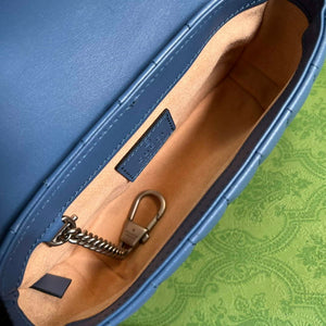 Gucci 476433 GG Marmont Super Mini Bag Blue - Default Title - View 8