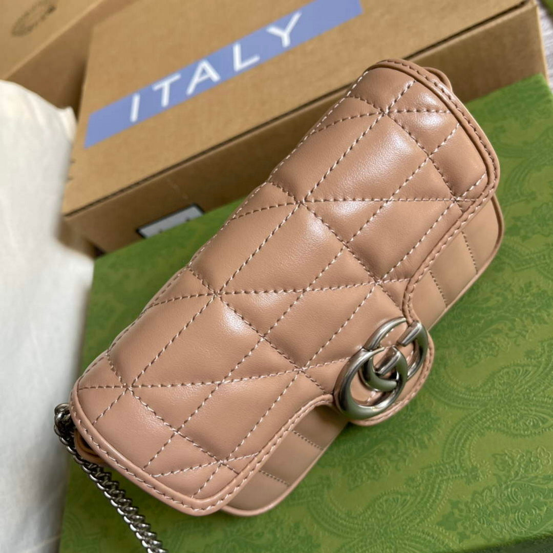 Gucci 476433 GG Marmont Super Mini Bag Pink
