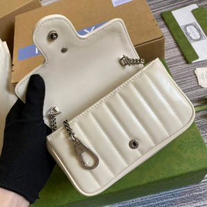 Gucci 476433 GG Marmont Super Mini Bag White - Default Title - View 7