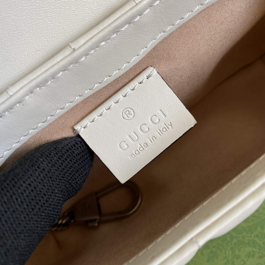 Gucci 476433 GG Marmont Super Mini Bag White