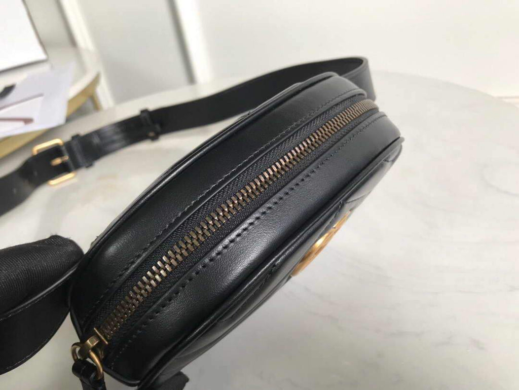 Gucci 476434 GG Marmont Matelass¨¦ Leather Belt Bag Black