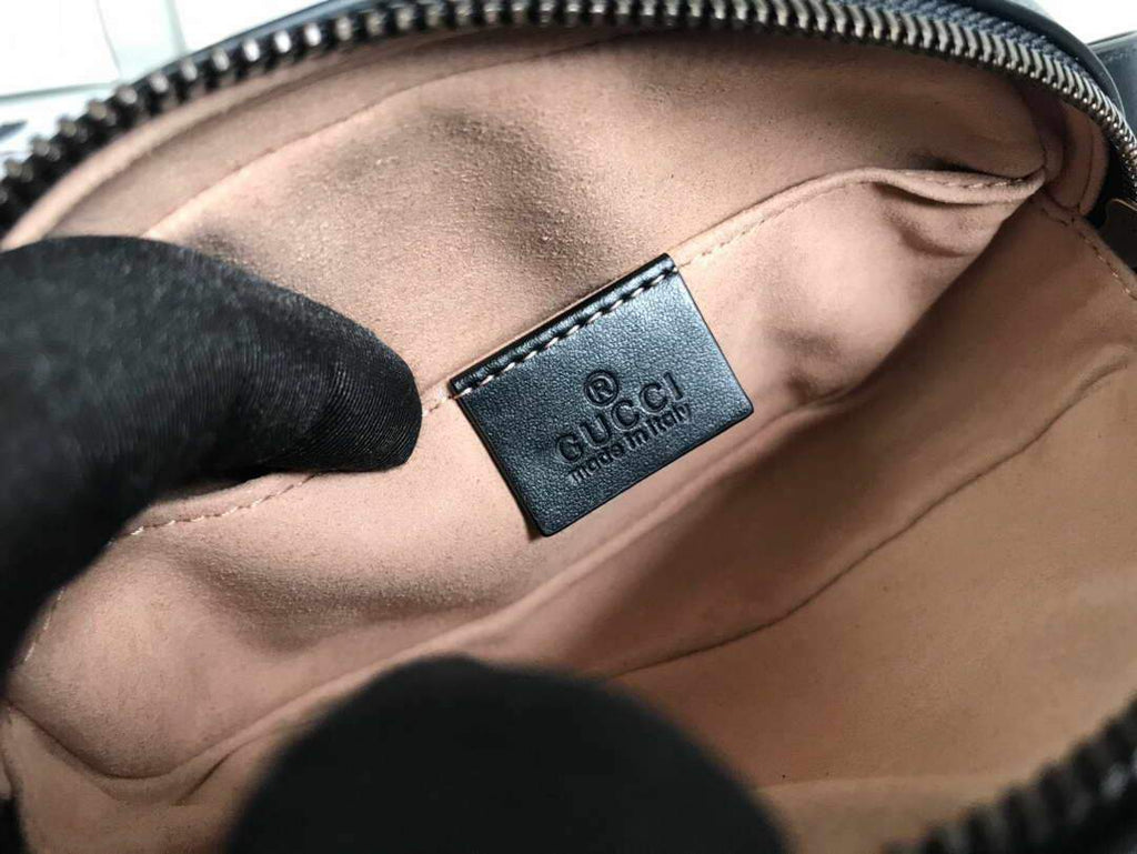 Gucci 476434 GG Marmont Matelass¨¦ Leather Belt Bag Black
